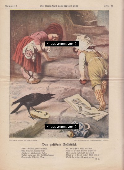 Die Rama-Post vom lustigen Fips, 1929, 1930, 5. Jahrgang, Nr. 3, Seite 21, Das gestörte Frühstück, Die Rama-Post Sammlung