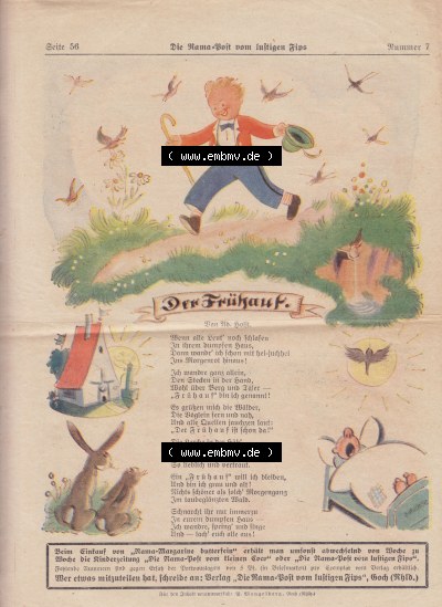 Die Rama-Post vom lustigen Fips, 1929, 1930, 5. Jahrgang, Nr. 7, Seite 56, Der Frühauf, Die Rama-Post Sammlung