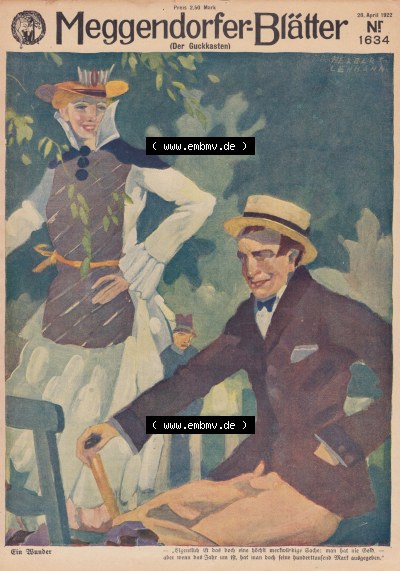 Meggendorfer-Blätter 1922, Nr. 1634, vom 20 April 1922, Seite 33, Der Guckkasten, Titel-Blatt. Sammlung