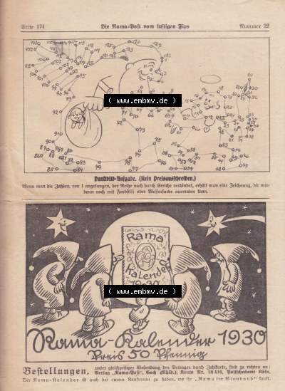 Die Rama-Post vom lustigen Fips, 1929, 1930, 5. Jahrgang, Nr. 22, Pützlipütz, Willi Damm - Kistritz, Seite 174, Die Rama-Post Sammlung