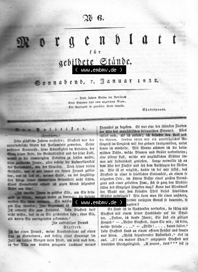 Morgenblatt 1832, 7 Januar, Nr. 6, Seite 21, Fortsetzung Der Politiker. Sammlung