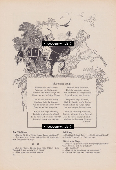 Meggendorfer-Blätter 1923, Nr. 1690, vom 17. Mai 1923, Seite 78, Suzelaine singt, Die Waschfrau, Erklärung Sammlung