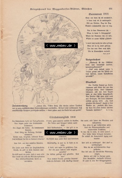 Meggendorfer-Blätter 1919, Nr. 1442, vom 15. August 1919 Seite 111, Zusammenhang, Kriegschronik, Meggendorfer Sammlung