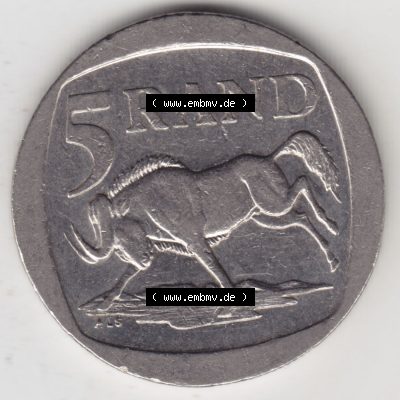 Münzen Afrika Südafrika Umlaufmünzen 1994-1995, 5 Rand 1994 (1) Sammlung