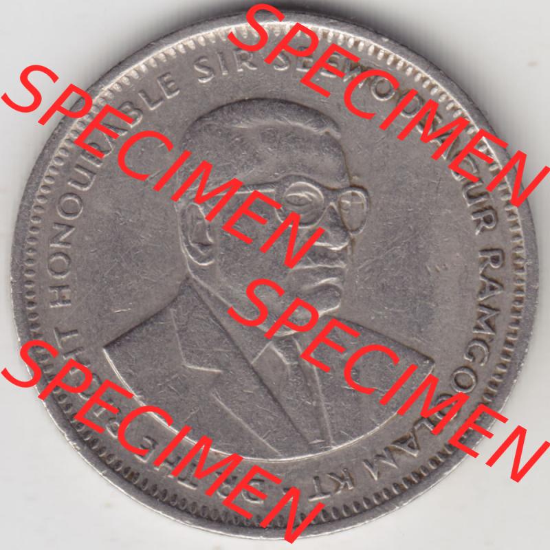 Münzen Afrika Mauritius Umlaufmünzen 1987-2010, 1 Rupie, One-Rupee 1987. Rückseite einer Münze aus Mauritius, Mauritius befindet sich auf dem Kontinent Afrika.... Sammlung