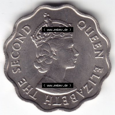 Münzen Afrika Mauritius Umlaufmünzen 1954-1978, 10 Cent 1978. Rückseite einer Münze aus Mauritius, Mauritius befindet sich... Sammlung