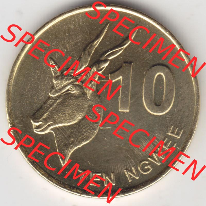 Münzen Afrika Sambia Umlaufmünzen 2012-2017, 10 Ngwee 2012. Vorderseite einer Münze aus Sambia, Sambia befindet sich auf dem Kontinent Afrika. Hier befindet sich... Sammlung