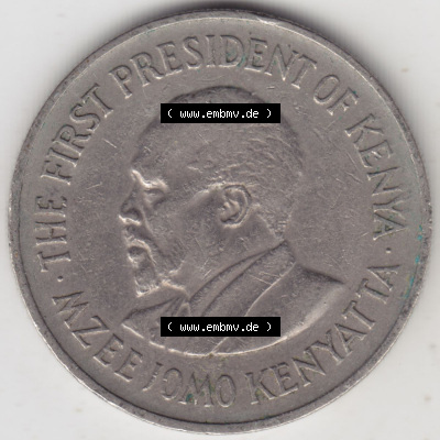 Münzen Afrika Kenia Umlaufmünzen 1969-1978, 1 One Shilling, Schilling 1974. Rückseite einer Münze aus Kenia, Kenia befindet... Sammlung