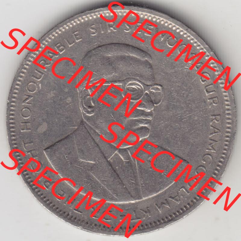 Münzen Afrika Mauritius Umlaufmünzen 1987-2010, 5 Rupien, Rupees 1992. Rückseite einer Münze aus Mauritius, Mauritius befindet sich auf dem Kontinent Afrika.... Sammlung