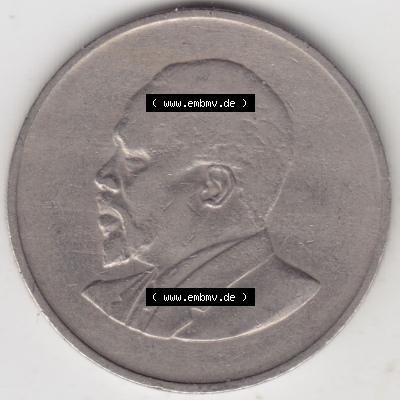 Münzen Afrika Kenia Umlaufmünzen 1966-1968, 1 One Shilling, Schilling 1968. Rückseite einer Münze aus Kenia, Kenia befindet... Sammlung