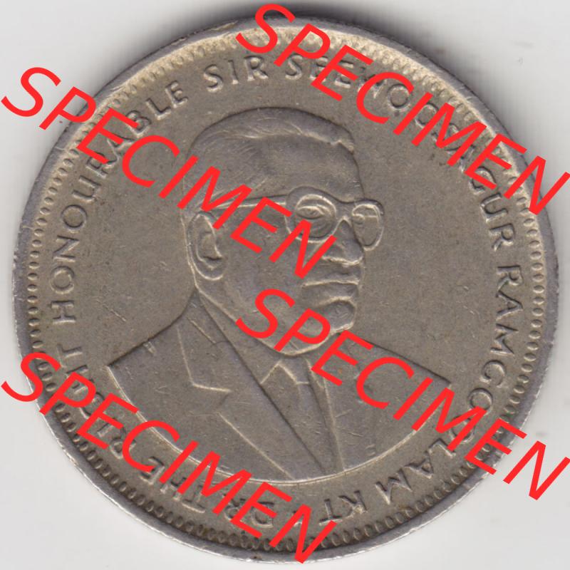 Münzen Afrika Mauritius Umlaufmünzen 1987-2010, 1 Rupie, 1 Rupee 1990. Rückseite einer Münze aus Mauritius, Mauritius befindet sich auf dem Kontinent Afrika.... Sammlung