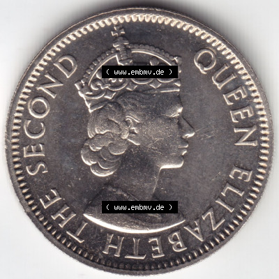 Münzen Afrika Mauritius Umlaufmünzen 1965-1978, 0,50 Halbe Rupie 1978. Rückseite einer Münze aus Mauritius, Mauritius befindet... Sammlung