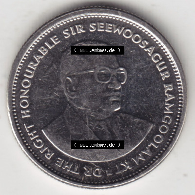 Münzen Afrika Mauritius Umlaufmünzen 1987-2016, 20 Cent 2016. Rückseite einer Münze aus Mauritius, Mauritius befindet sich... Sammlung