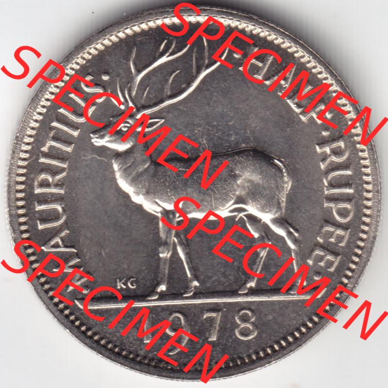 Münzen Afrika Mauritius Umlaufmünzen 1965-1978, 0,50 Halbe Rupie 1978. Vorderseite einer Münze aus Mauritius, Mauritius befindet sich auf dem Kontinent Afrika.... Sammlung