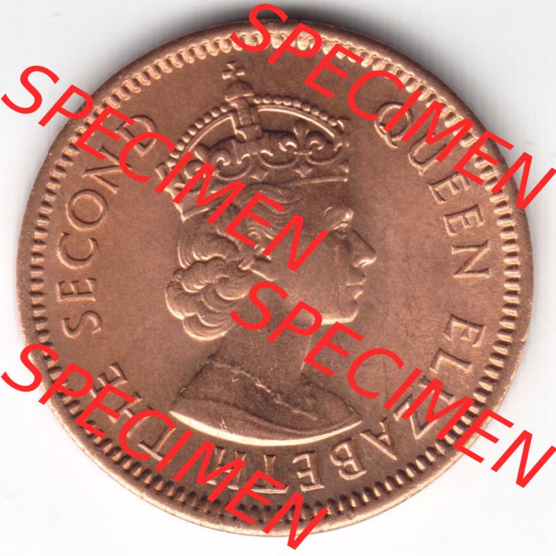 Münzen Afrika Mauritius Umlaufmünzen 1953-1978, 1 Cent 1975. Rückseite einer Münze aus Mauritius, Mauritius befindet sich auf dem Kontinent Afrika. Hier befindet... Sammlung