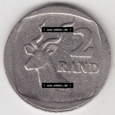 Münzen Afrika Südafrika Umlaufmünzen 1989-1995, 2 Rand 1991 (1) Sammlung