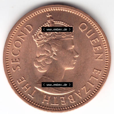 Münzen Afrika Mauritius Umlaufmünzen 1953-1978, 2 Cent 1975. Rückseite einer Münze aus Mauritius, Mauritius befindet sich... Sammlung