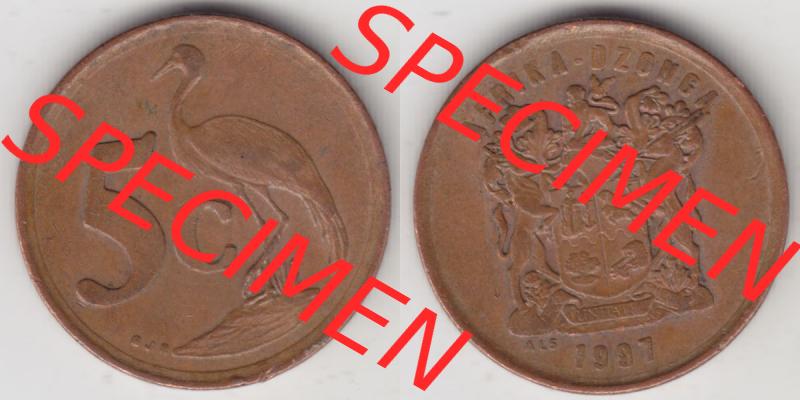 Münzen Afrika Südafrika Umlaufmünzen 1996-2000, 5 Cent 1997 (3) Sammlung