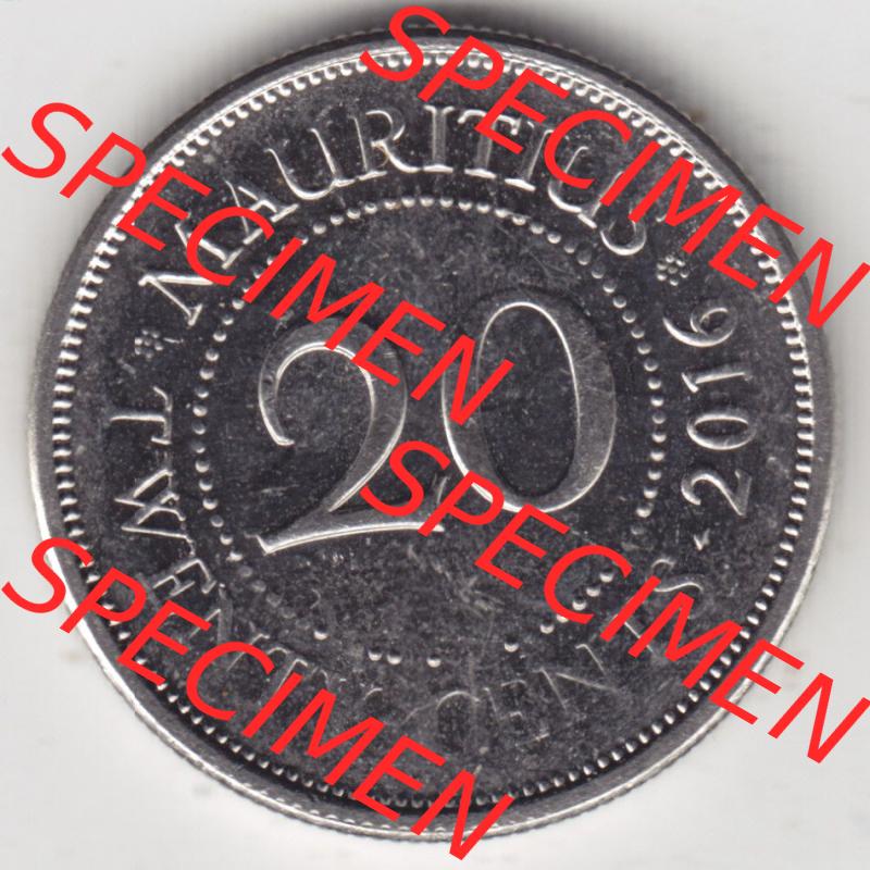 Münzen Afrika Mauritius Umlaufmünzen 1987-2016, 20 Cent 2016. Vorderseite einer Münze aus Mauritius, Mauritius befindet sich auf dem Kontinent Afrika. Hier befindet... Sammlung