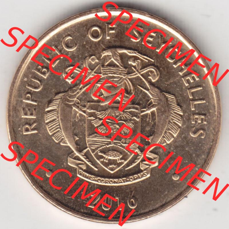 Münzen Afrika Seychellen Umlaufmünzen 2016-2021, 10 Cent 2016. Rückseite einer Münze aus der Republik der Seychellen - Republic of Seychelles, die Seychellen befinden... Sammlung