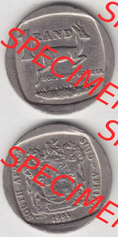 Münzen Afrika Südafrika Umlaufmünzen 1991-1995, 1 Rand 1995 (4) Sammlung