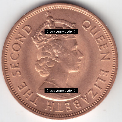 Münzen Afrika Mauritius Umlaufmünzen 1956-1978, 5 Cent 1969. Rückseite einer Münze aus Mauritius, Mauritius befindet sich... Sammlung