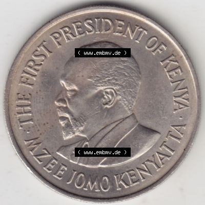 Münzen Afrika Kenia Umlaufmünzen 1969-1978, 1 One Shilling, Schilling 1971. Rückseite einer Münze aus Kenia, Kenia befindet sich auf dem Kontinent Afrika.... Sammlung