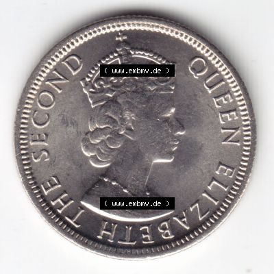 Münzen Afrika Mauritius Umlaufmünzen 1960-1978, 0,25 Quarter Rupie 1978. Rückseite einer Münze aus Mauritius, Mauritius befindet sich auf dem Kontinent Afrika.... Sammlung