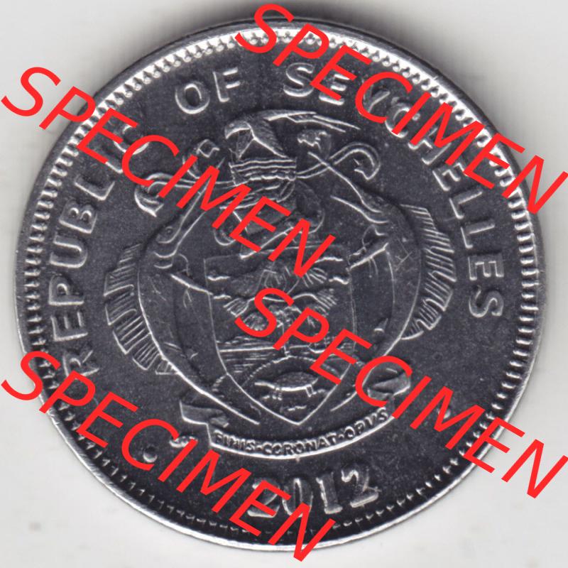 Münzen Afrika Seychellen Umlaufmünzen 1993-2012, 25 Cent 2012. Rückseite einer Münze aus der Republik der Seychellen - Republic of Seychelles, die Seychellen befinden... Sammlung