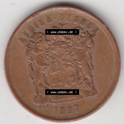 Münzen Afrika Südafrika Umlaufmünzen 1996-2000, 5 Cent 1997 (2) Sammlung