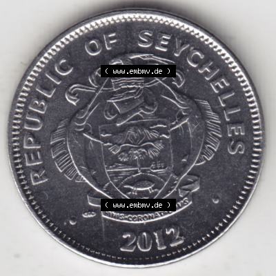 Münzen Afrika Seychellen Umlaufmünzen 1993-2012, 25 Cent 2012. Rückseite einer Münze aus der Republik der Seychellen - Republic of Seychelles, die Seychellen befinden... Sammlung