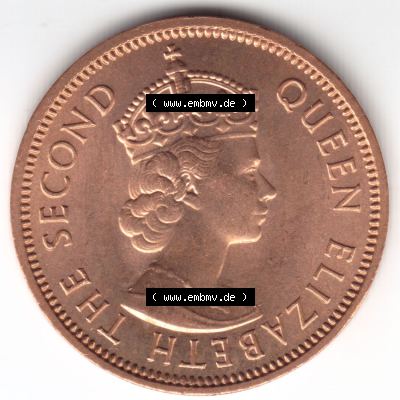 Münzen Afrika Mauritius Umlaufmünzen 1953-1978, 2 Cent 1975. Rückseite einer Münze aus Mauritius, Mauritius befindet sich auf dem Kontinent Afrika. Hier befindet... Sammlung
