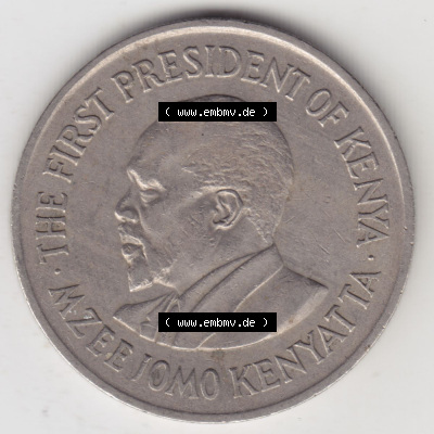 Münzen Afrika Kenia Umlaufmünzen 1969-1978, 1 Shilling 1969. Rückseite einer Münze aus Kenia, Kenia befindet sich auf dem... Sammlung