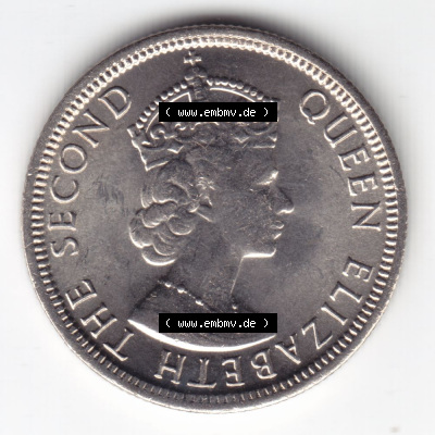 Münzen Afrika Mauritius Umlaufmünzen 1960-1978, 0,25 Quarter Rupie 1978. Rückseite einer Münze aus Mauritius, Mauritius befindet... Sammlung