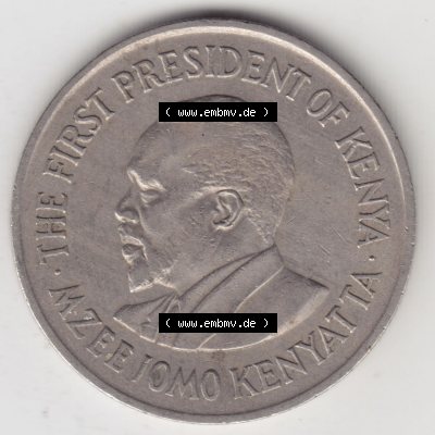 Münzen Afrika Kenia Umlaufmünzen 1969-1978, 1 Shilling 1969. Rückseite einer Münze aus Kenia, Kenia befindet sich auf dem Kontinent Afrika. Hier befindet sich... Sammlung