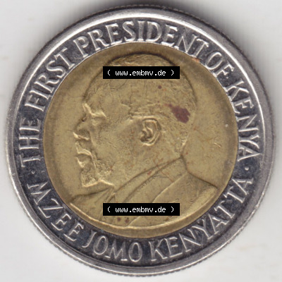 Münzen Afrika Kenia Umlaufmünzen 2010-2010, 5 Schilling - Shillings 2010. Rückseite einer Münze aus Kenia, Kenia befindet... Sammlung