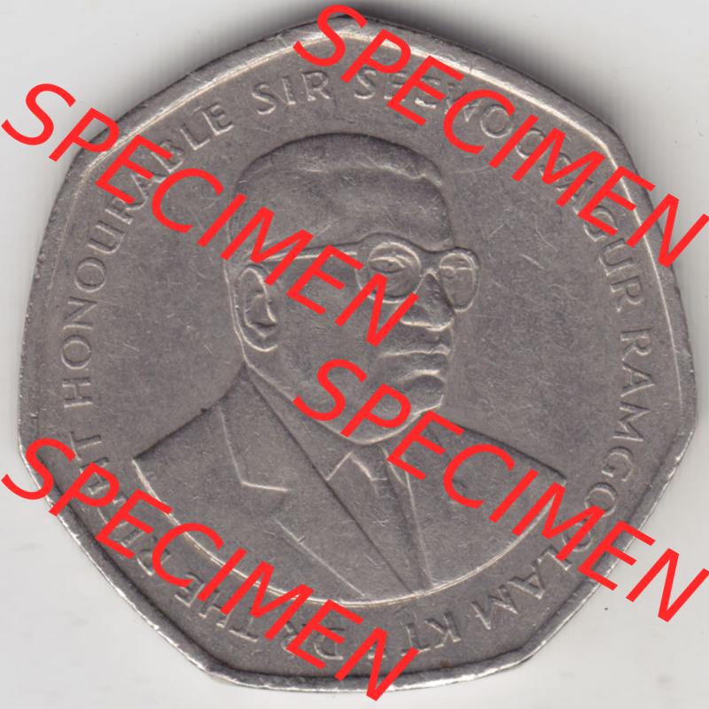 Münzen Afrika Mauritius Umlaufmünzen 1997-2000, 10 Rupien, Rupees 1997. Rückseite einer Münze aus Mauritius, Mauritius befindet sich auf dem Kontinent Afrika.... Sammlung