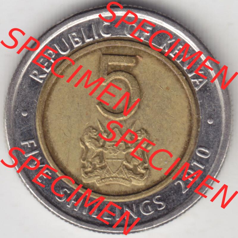 Münzen Afrika Kenia Umlaufmünzen 2010-2010, 5 Schilling - Shillings 2010. Vorderseite einer Münze aus Kenia, Kenia befindet sich auf dem Kontinent Afrika. Hier... Sammlung