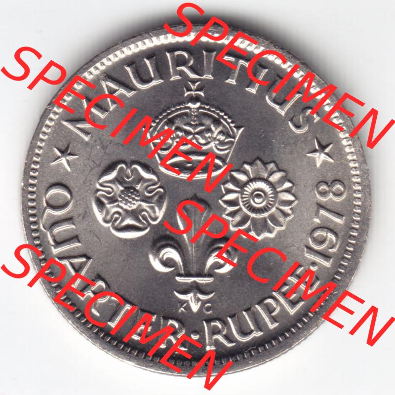 Münzen Afrika Mauritius Umlaufmünzen 1960-1978, 0,25 Quarter Rupie 1978. Vorderseite einer Münze aus Mauritius, Mauritius befindet sich auf dem Kontinent Afrika.... Sammlung