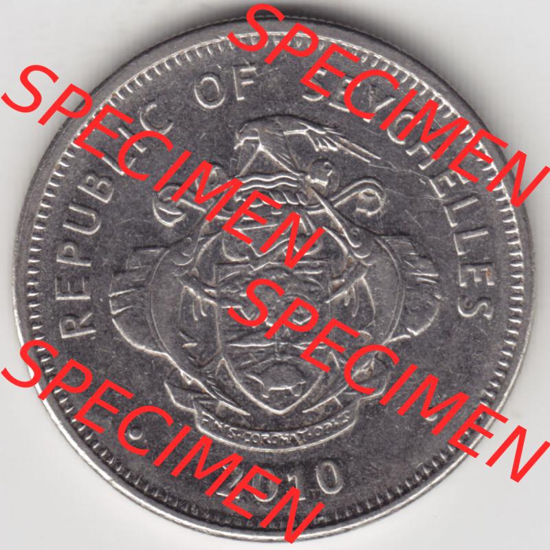 Münzen Afrika Seychellen Umlaufmünzen 2010-2010, 1 Rupie - Rupees 2010. Rückseite einer Münze aus der Republik der Seychellen - Republic of Seychelles, die Seychellen... Sammlung
