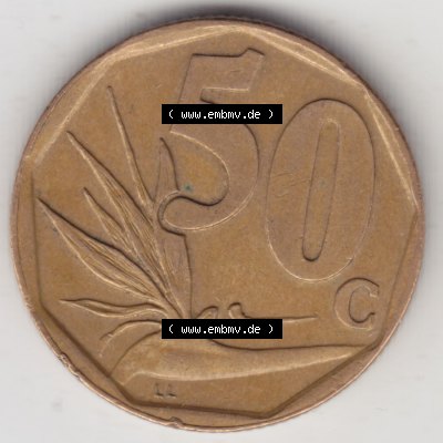 Münzen Afrika Südafrika Umlaufmünzen 1996-2000, 50 Cent 1996 (1) Sammlung