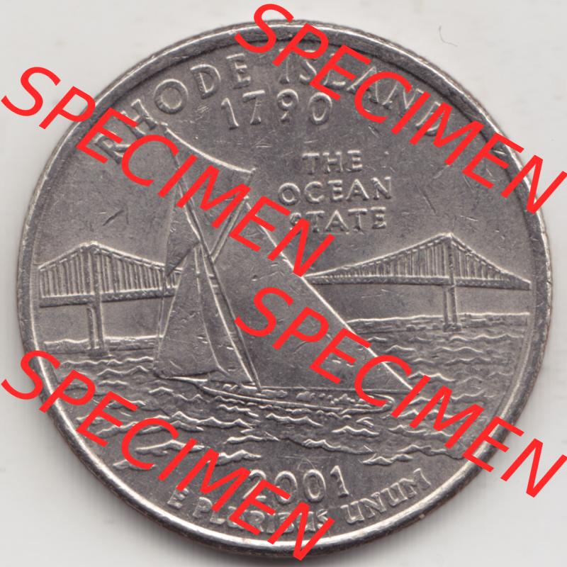 Amerika USA 2001-2001, 0,25 Dollar Quarter Dollar. Rhode Island 1790 (1) Sammlung