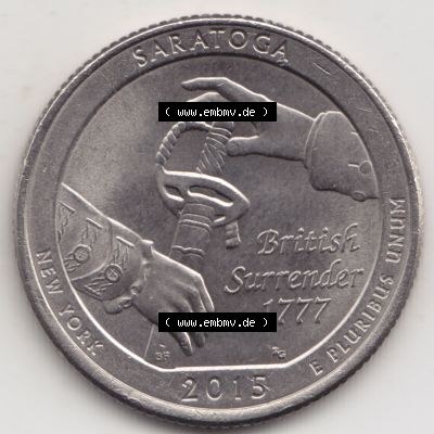 Amerika USA 2015-2015, 0,25 Dollar Quarter Dollar Saratoga, New York (1) Sammlung