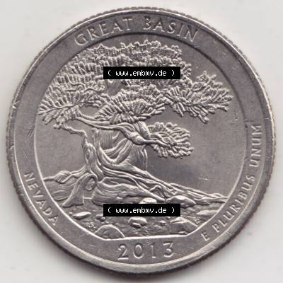 Amerika USA 2013-2013, 0,25 Dollar Quarter Dollar Great Basin, Nevada (1) Sammlung