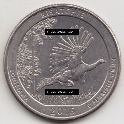 Amerika USA 2015-2015, 0,25 Dollar Quarter Dollar Kisatchie, Louisiana (1) Sammlung