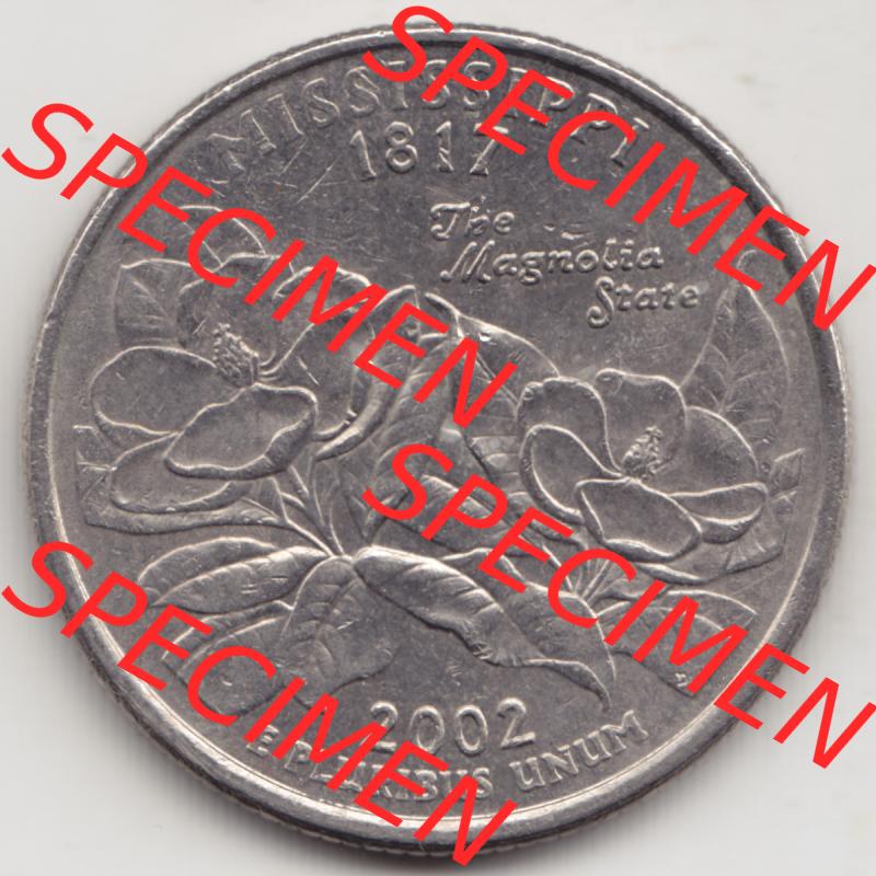 Amerika USA 2002-2002, 0,25 Dollar Quarter Dollar Mississippi (1) Sammlung