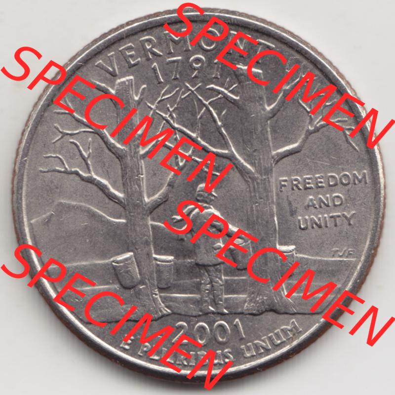 Amerika USA 2001-2001, 0,25 Dollar Quarter Dollar Vermont 1791 (1) Sammlung