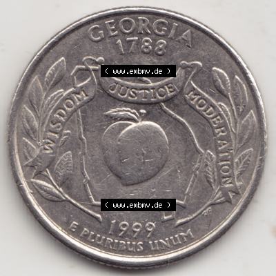 Amerika USA 1999-1999, 0,25 Dollar Quarter Dollar Georgia (1) Sammlung