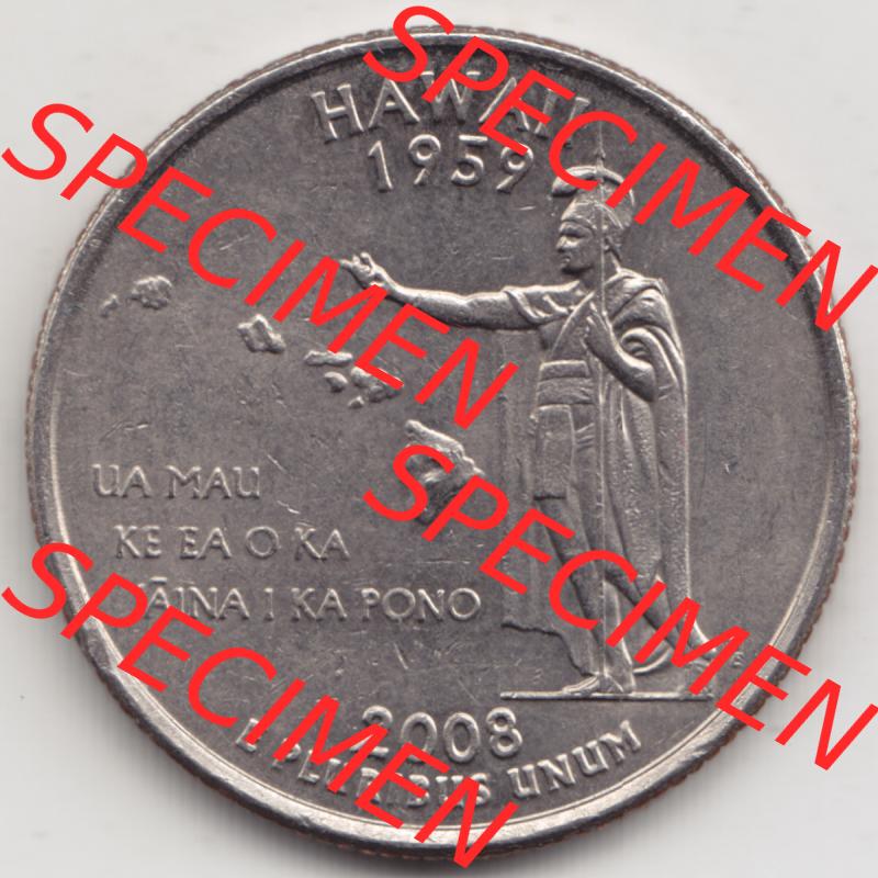 Amerika USA 2008-2008, 0,25 Dollar Quarter Dollar Hawaii 1959 (1) Sammlung