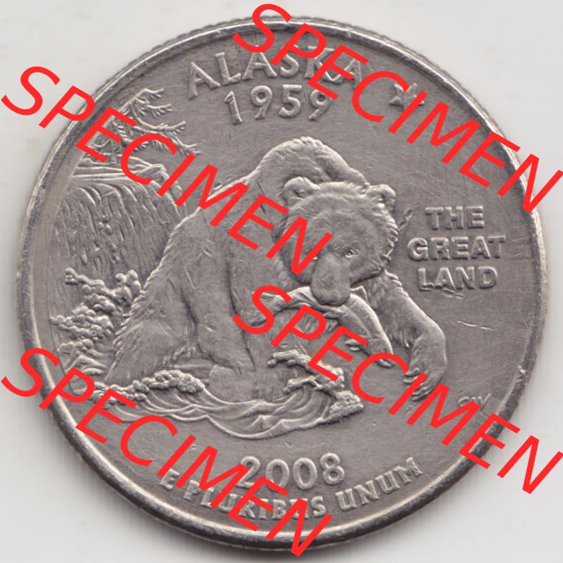 Amerika USA 2008-2008, 0,25 Dollar Quarter Dollar Alaska 1959 (1) Sammlung